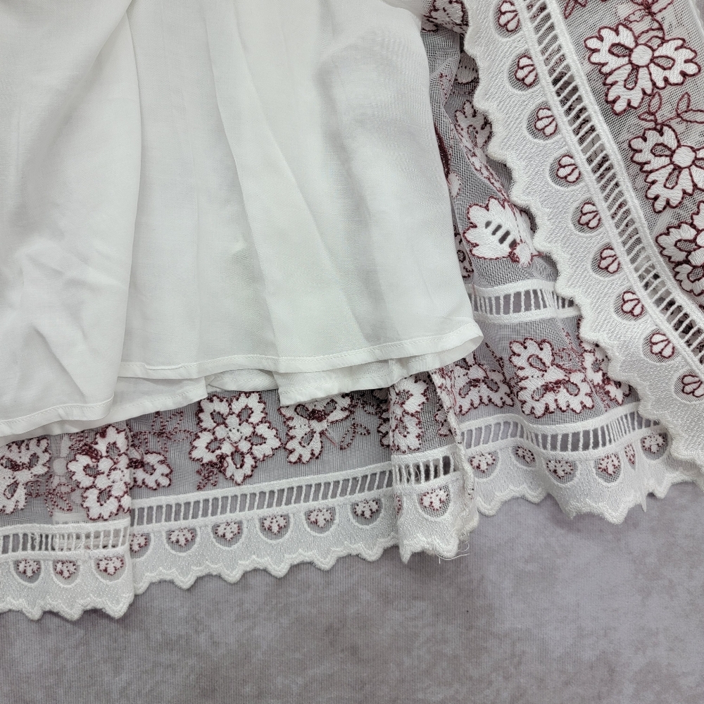 Anthropologie NWT Tiered V-Neck Embroidered Midi Summer Picnic Dress - Picture 13 of 16